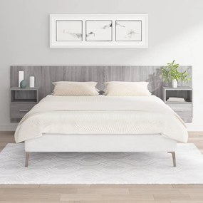 vidaXL Κεφαλάρι Κρεβατιού με Κομοδίνα Γκρι Sonoma Επεξεργασμένο Ξύλο
