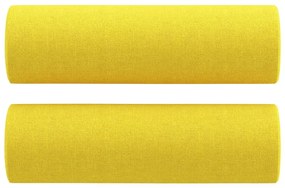 Σετ Σαλονιού 3 Τεμαχίων Αν. Κίτρινο Υφασμάτινο με Μαξιλάρια - Κίτρινο