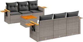 vidaXL Patio Sofa Set 6-θέσια Grey