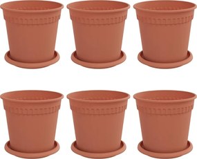 vidaXL Γλάστρες φυτών 6 pcs Κεραμιδί Ø 17 x 14 εκ Πλαστικό