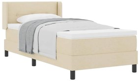 vidaXL Κρεβάτι box spring με στρώμα με στρώμα Κρεμ 90 x 200 cm