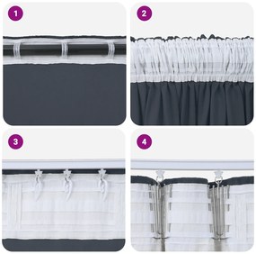 vidaXL Κουρτίνες Velvet 2 τμχ με τσέπες για ράδο Ασημί γκρι 140x140 εκ