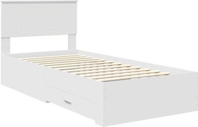 vidaXL Σκελετός Κρεβατιού Λευκό 90 x 190 cm Επεξεργασμένο Ξύλο