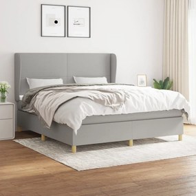 ΚΡΕΒΑΤΙ BOXSPRING ΜΕ ΣΤΡΩΜΑ ΑΝΟΙΧΤΟ ΓΚΡΙ 180X200 ΕΚ. ΥΦΑΣΜΑΤΙΝΟ 3128381