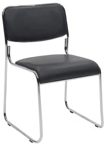 Guest stackable chair Randin black pu-chrome leg 42x44x77cm 42x44x77 εκ.