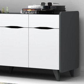 Μπουφές Sila Megapap χρώμα λευκό - ανθρακί 140x45x72εκ.