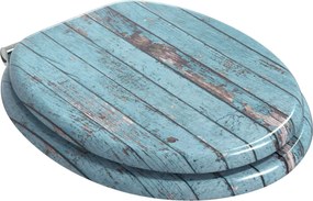 vidaXL Μαλακή κλειστή λεκάνη Μπλε 44 x 38 εκ. Πίνακας MDF