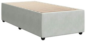 vidaXL Κρεβάτι Boxspring με Στρώμα Ανοιχτό Γκρι 100x200 εκ. Βελούδινο