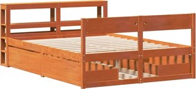 vidaXL Σκελετός Κρεβ. Χωρίς Στρώμα Καφέ Κεριού 120x200 εκ Μασίφ Πεύκο