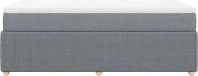 vidaXL Κρεβάτι Boxspring με Στρώμα Ανοιχτό Γκρι 90x190 εκ. Υφασμάτινο