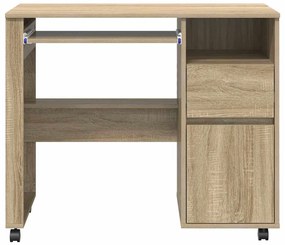 vidaXL Γραφείο με Ρόδες με συρτάρι Sonoma Δρυς 91 x 50 x 77 εκ.
