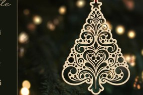 Σετ των 3 Intra απο ξύλο plywood 3mm-4mm πάχος Χριστουγεννιάτικο Στολίδι | | Δίασταση 8x8 cm INTRAFABR-109600233