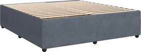 vidaXL Κρεβάτι Boxspring με Στρώμα Σκούρο Γκρι 200x200 εκ. Βελούδινο