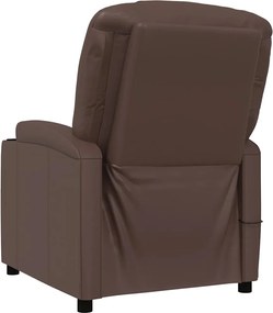 vidaXL Πολυθρόνα Μασάζ Καφέ από Συνθετικό Δέρμα