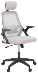 Καρέκλα Γραφείου Peja με Μesh Ύφασμα Γκρι - Μπεζ & Μαύρο σκελετό 58x60x107-117εκ. 58x60x117 εκ.