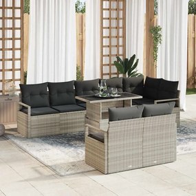 vidaXL Σετ Καναπέ Κήπου 9 pcs Ανοιχτό γκρι 100 x 55 x 73 εκ