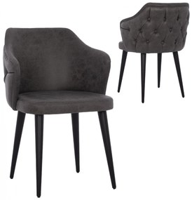 Καρέκλα THERESA Ξύλινα πόδια και Ύφασμα Nubuck Γκρί 56x60x84Υ εκ. 56x60x84 εκ.