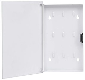 Κλειδοθήκη με Μαγνητικό Πίνακα Λευκή 30 x 20 x 5,5 εκ. - Λευκό