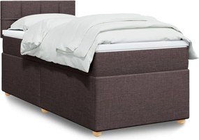 vidaXL Κρεβάτι Boxspring με Στρώμα Σκούρο Καφέ 80x200 εκ. Υφασμάτινο