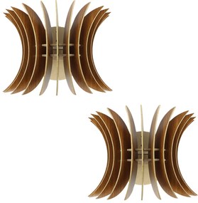 ΣΕΤ ΑΠΛΙΚΕΣ ΤΟΙΧΟΥ 2ΤΜΧ ΞΥΛΙΝΕΣ ΑΠΟ MDF ΚΑΡΥΔΙ HM7380.02 28x20x20Υ εκ.