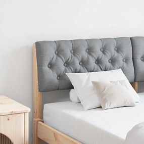 vidaXL Ταπετσαρισμένο κεφαλάρι Ανοιχτό γκρι 135 cm