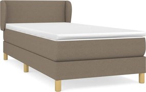 vidaXL Κρεβάτι Boxspring με Στρώμα Taupe 100 x 200 εκ. Υφασμάτινο