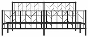 vidaXL Πλαίσιο Κρεβατιού με Κεφαλάρι&Ποδαρικό Μαύρο 193x20 εκ. Μέταλλο