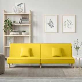 Καναπές Κρεβάτι Ανοιχτό Κίτρινο Υφασμάτινος - Κίτρινο