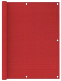 vidaXL Διαχωριστικό Βεράντας Κόκκινο 120 x 500 εκ. από HDPE
