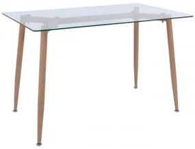 OLSEN τραπέζι Μεταλλική Φυσικό/Γυαλί 120x70x75 cm ΕΜ740