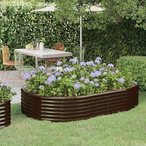 vidaXL Ζαρντινιέρα Καφέ 214x140x36εκ Γαλβανισμένος χάλυβας
