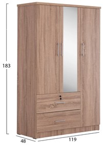 ΝΤΟΥΛΑΠΑ ΜΕ ΚΑΘΡΕΦΤΗ &amp;amp; ΣΥΡΤΑΡΙΑ CEASAR HM2485.11 SONAMA OAK ΜΕΛΑΜΙΝΗ 119x48x183Υεκ - HM2485.11