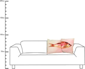 Μαξιλάρι ArteLibre Ψάρι Ροζ Polyester 45x45cm Σετ 2Τμχ
