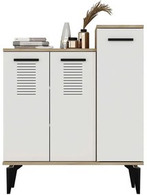 Παπουτσοθήκη Asimo 475OLV1835 90x35x94,6cm Oak-White Μοριοσανίδα, Μελαμίνη