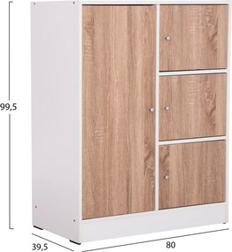 ΝΤΟΥΛΑΠΙ ΜΕ 4 ΑΠΟΘ.ΧΩΡΟΥΣ MATIN HM2479.01 SONAMA OAK-ΛΕΥΚΗ ΜΕΛΑΜΙΝΗ 80x39,5x99,5Υεκ