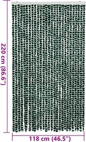 vidaXL Σήτα Εντόμων Πράσινο/ Λευκό 118 x 220 εκ. από Σενίλ