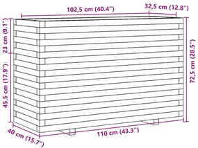 Ζαρντινιέρα Καφέ Κεριού 110x40x72,5 εκ. από Μασίφ Ξύλο Πεύκου - Καφέ