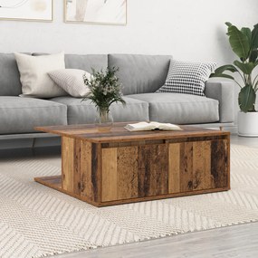 vidaXL Τραπεζάκι σαλονιού with Drawer Παλιό ξύλο 80 x 80 x 31 cm