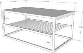 Τραπεζάκι Σαλονιού Πεύκο Μαύρο BOGAL 95x55x42