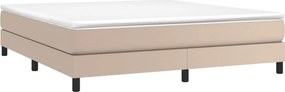 vidaXL Κρεβάτι Boxspring με Στρώμα Καπουτσίνο 160x200εκ.από Συνθ.Δέρμα