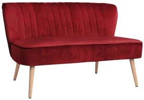 ΚΑΝΑΠΕΣ ANDY 2ΘΕΣΙΟΣ ΚΟΚΚΙΝΟ ΒΕΛΟΥΔΟ HM8401.06 128x70x77Υ εκ.