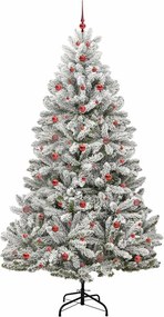 vidaXL Τεχνητό Χριστουγεννιάτικο Δέντρο Πράσινο και Λευκό 240 cm