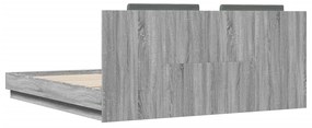 vidaXL Πλαίσιο Κρεβατιού με Κεφαλάρι Γκρι Sonoma 180x200εκ. Επεξ. Ξύλο
