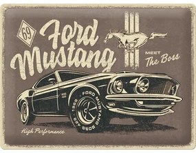 Μεταλλική πινακίδα Ford - Mustang - 1969 - The Boss, (40 x 30 cm)