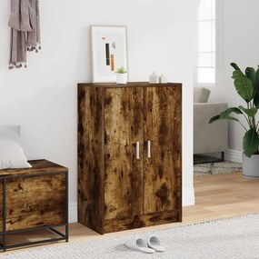 vidaXL Παπουτσοθήκη Καπνιστή Δρυς 60x35x92 εκ. από Επεξεργασμένο Ξύλο
