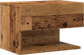 vidaXL Κομοδίνο Επιτοίχιο Όψη Παλαιού Ξύλου