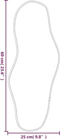 vidaXL Καθρέφτης Τοίχου Μαύρος 60x25 εκ.