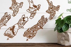 Intra απο ξύλο plywood 3mm-4mm πάχος 3 περικοπής λέιζερ New Zealand Outline Δίασταση 15x15 cm INTRAFABR-76182279