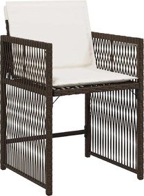 vidaXL Σέτ φαγητού για κήπο 5 pcs Καφέ συνθετικό ρατάν