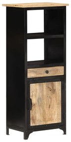 Ντουλάπι με Συρτάρι/Ράφια 45x32x110 εκ. Μασίφ Ξύλο Μάνγκο - Μαύρο
